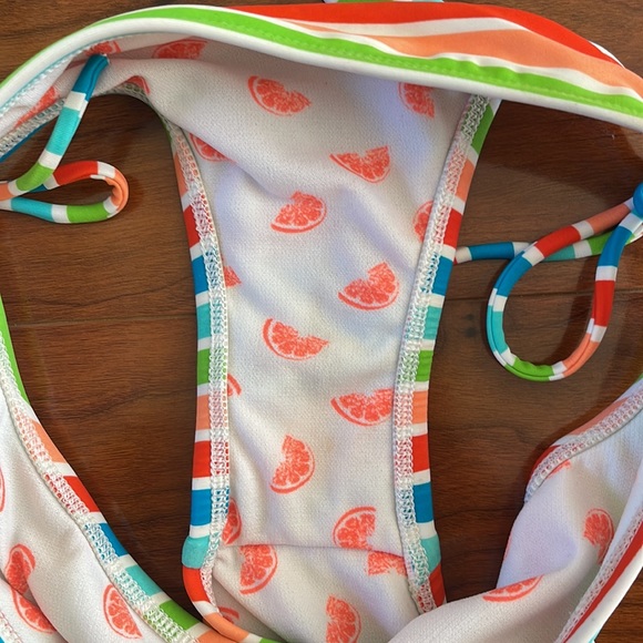 The Bikini Lab Colorful Striped Two Piece Bikini Swimsuit Bathing Suit - Picture 12 of 13